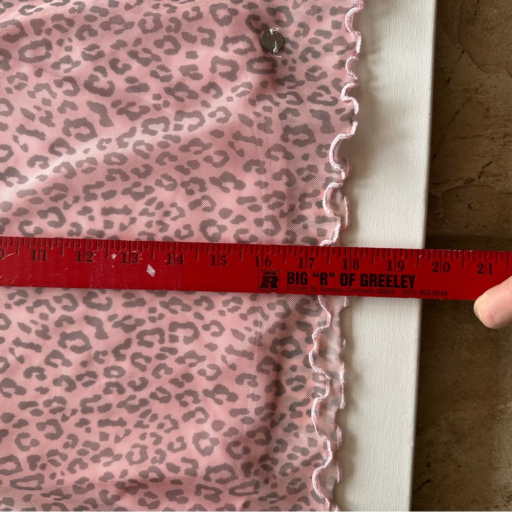 Justice High Neck Pink Leopard Print Kids Shirt Sz 10 Ruffle Hem Mesh Top Layer - Picture 3 of 7